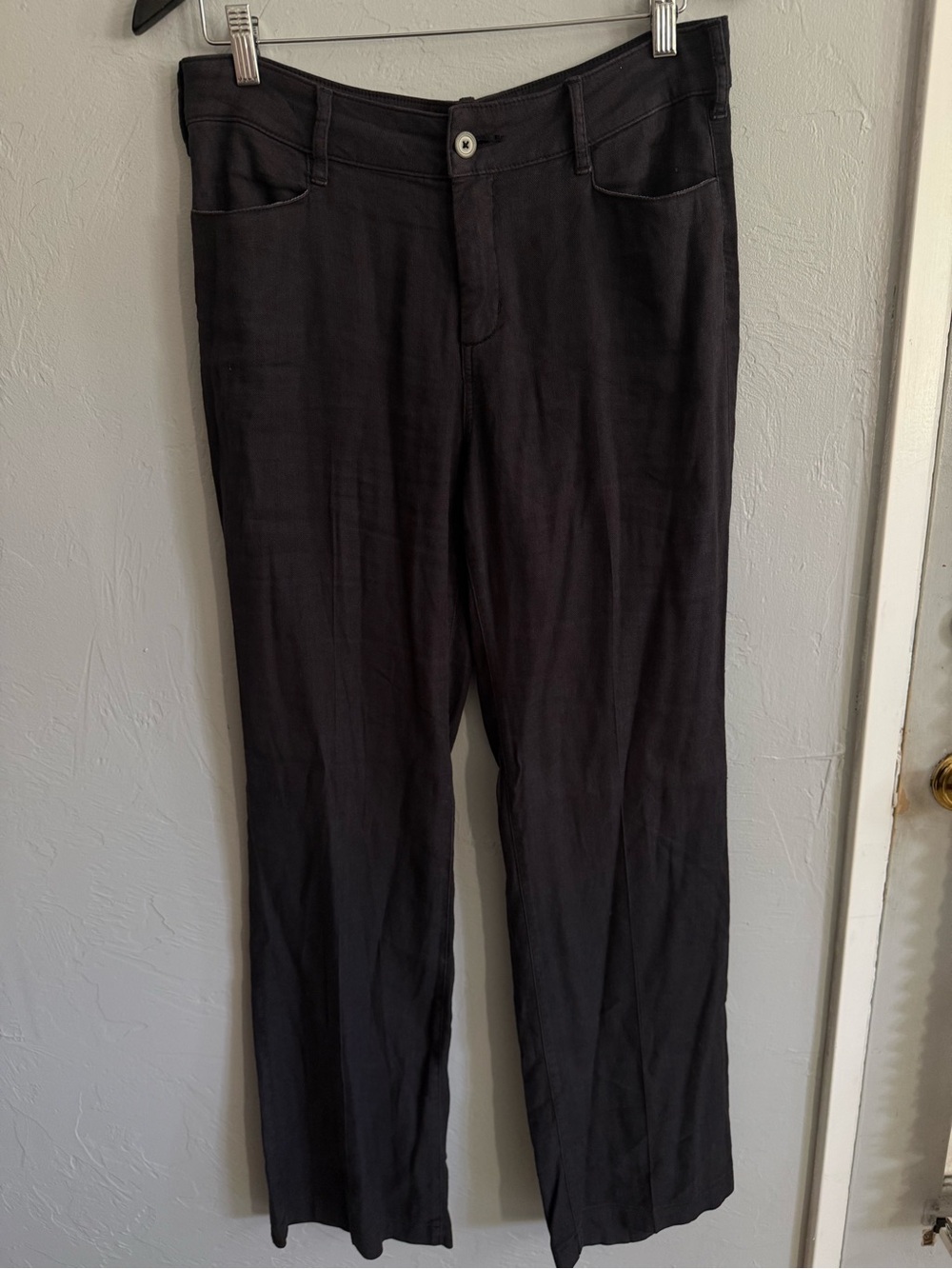 NYDJ Lift Tuck Technology Black Straight Leg Dress Pants Size 8